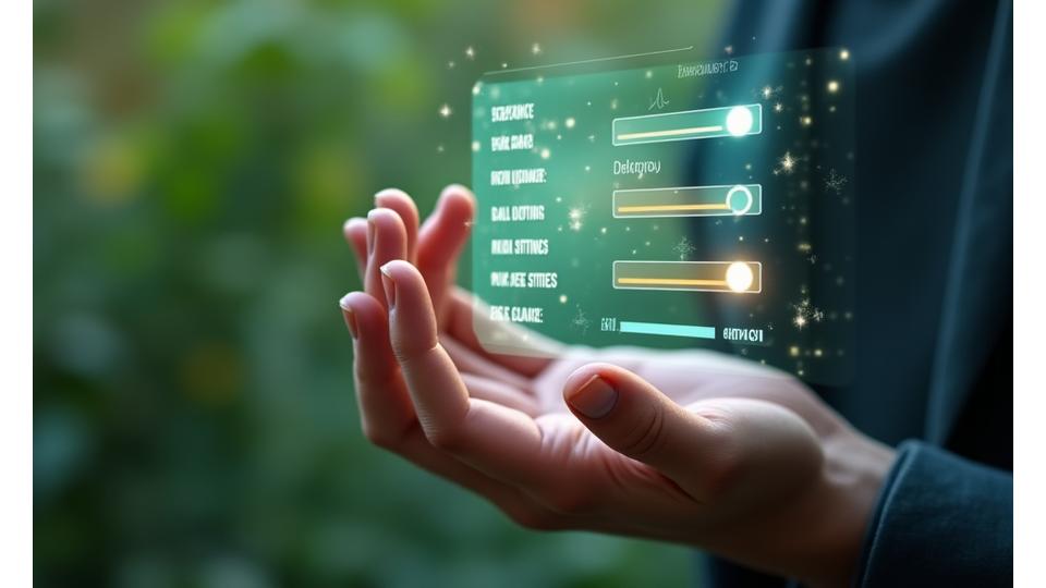 Conceptual image of a hand interacting with digital privacy settings, showing user control and choices